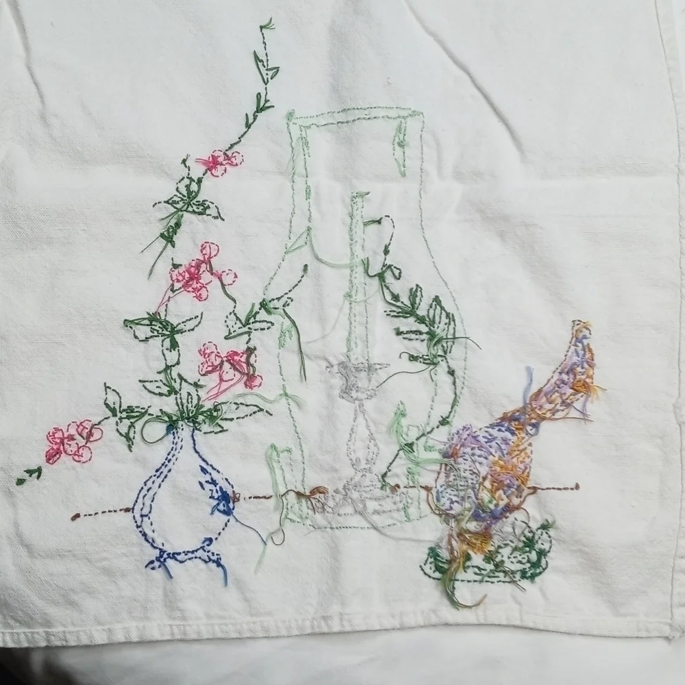 None embroidered table